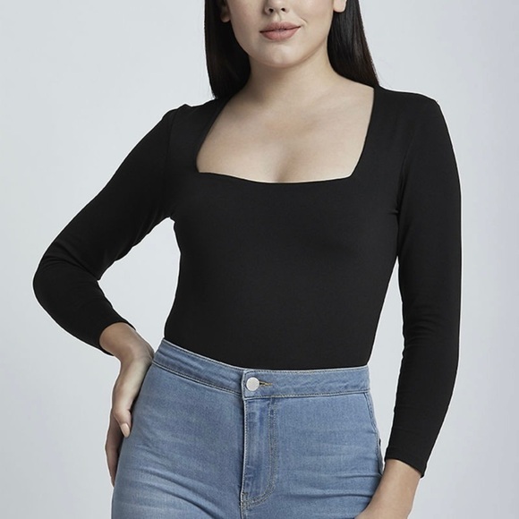 Free People Truth or Square Bodysuit, Black - Picture 3 of 13